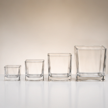 50ml 100ml 300ml 600ml Clear Glass Candle Jar With Thick Bottom For Handmade Scented Candles