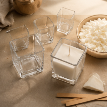 50ml 100ml 300ml 600ml Clear Glass Candle Jar With Thick Bottom For Handmade Scented Candles
