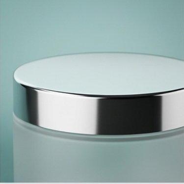 Large Frosted Glass Cosmetic Jar 200ml Empty Round Body Scrub Cream Container With Shiny Silver Flat Lid For Hair Mask Mud