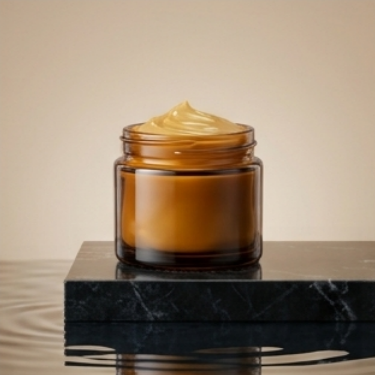 Amber Glass Solid Perfume Bottle Luxury Cosmetic Cream Jar Empty Refillable Lip Balm Containers with Gold Aluminum Cap Lid