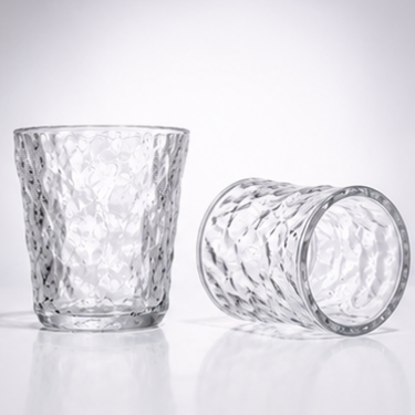 Organic Textured Glass Drinking Cup Clear Irregular Tumbler 280ml 330ml Reusable Water Juice Coffee Tea Beverage Glassware