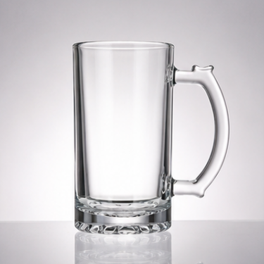 500ml Clear Glass Beer Mug Thick Bottom Large Handle Drinking Cup for Beer Juice Water Bar Restaurant Use