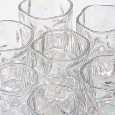 Iridescent Water Ripple Glass Cup Wabi Sabi Wrinkled Whiskey Tumbler Colorful Clear Juice Milk Mug Aesthetic Twisted Drinking Glass For Home Bar