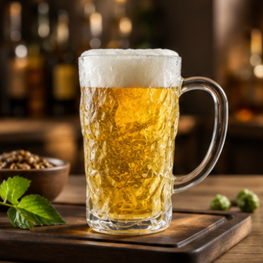 Premium Hammered Glass Beer Mug Clear Drinking Cup 320ml Thick Wall Beverage Coffee Tea Juice Water Glass with Handle