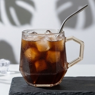 Amber Diamond Glass Cup Geometric Whiskey Tumbler Modern Coffee Mug With Handle Clear Juice Water Drinking Glass For Home