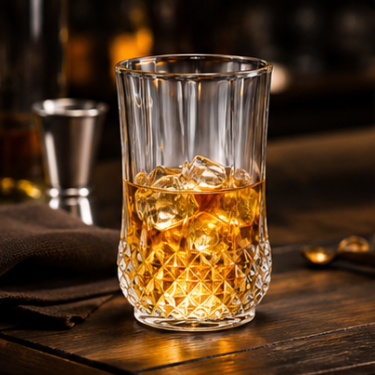 Luxury Diamond Pattern Glass Drinking Cup 200ml 240ml Clear Crystal Whiskey Water Juice Cocktail Tumbler for Home Hotel Restaurant