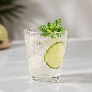 Modern Vertical Ribbed Glass Drinking Cup Clear Tumbler 220ml 320ml Reusable Water Juice Coffee Tea Beverage Glassware