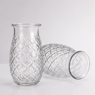 440ml Diamond Embossed Clear Glass Drinking Cup Elegant Vintage Glass Tumbler For Water Juice Coffee Tea Home Restaurant