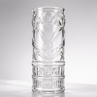530ml Tall Embossed Clear Glass Drinking Cup Vintage Highball Glass Tumbler For Water Juice Beer Cocktail Home Restaurant