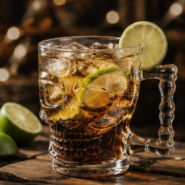 Premium Clear Skull Glass Beer Mug Heavy Duty Embossed Drinking Cup Large Handle Beer Stein for Bar Restaurant Home