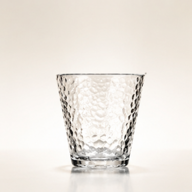 Premium Clear Glass Cup With Textured Surface For Coffee Tea Juice Drinking And Custom Tableware Use