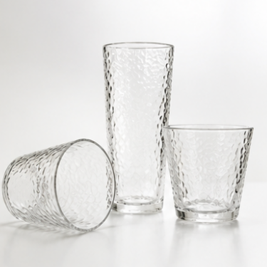 Premium Clear Glass Cup With Textured Surface For Coffee Tea Juice Drinking And Custom Tableware Use
