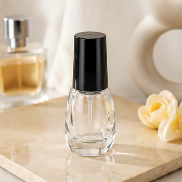 5ml Clear Glass Nail Polish Bottle with Black Cap Empty Refillable Cosmetic Packaging Container for Nail Polish