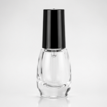 5ml Clear Glass Nail Polish Bottle with Black Cap Empty Refillable Cosmetic Packaging Container for Nail Polish