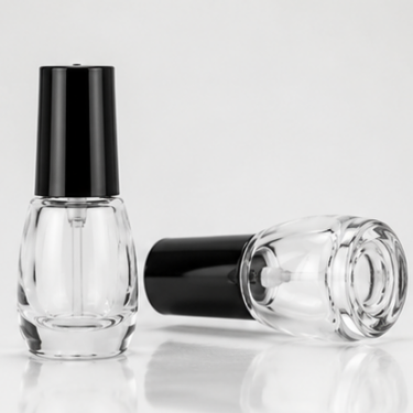 5ml Clear Glass Nail Polish Bottle with Black Cap Empty Refillable Cosmetic Packaging Container for Nail Polish
