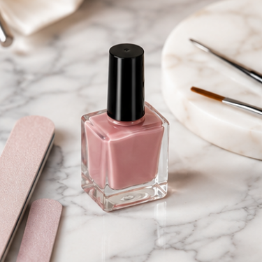10ml Clear Square Glass Nail Polish Bottle with Black Cap Empty Cosmetic Packaging Container for Nail Polish and Gel Polish