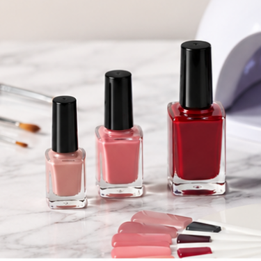 Clear Glass Nail Polish Bottle Empty Cosmetic Packaging Container with Brush Cap Refillable Square Bottle for Nail Polish Gel