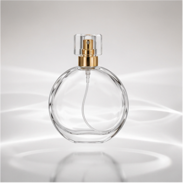 Luxury Round Clear Glass Perfume Bottle Refillable Fragrance Container Elegant Cosmetic Packaging Thick Glass Empty Bottle 30ml 50ml 100ml