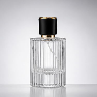 Luxury Vertical Ribbed Glass Perfume Bottle Refillable Empty Fragrance Bottle with Decorative Cap Cosmetic Packaging 30ml 40ml 50ml 100ml