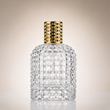 Luxury Embossed Diamond Glass Perfume Bottle Refillable Empty Fragrance Packaging Decorative Crystal Design 30ml 50ml 100ml