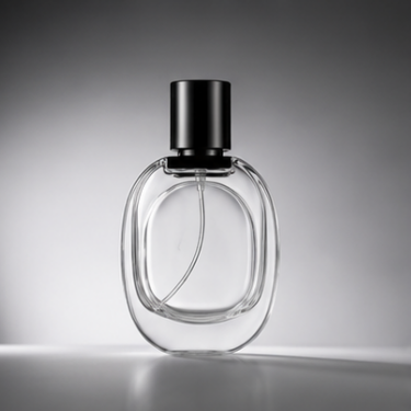 Elegant Oval Glass Perfume Bottle with Black Cap Refillable Fragrance Packaging Bottle for Luxury Perfume Cosmetic and Gift Collection