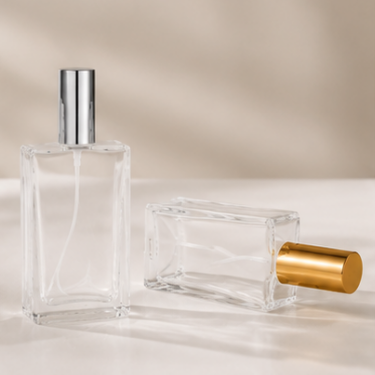 Luxury Square Glass Perfume Bottle Set 50ml 100ml 150ml Refillable Spray Fragrance Container Premium Packaging