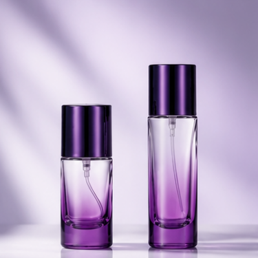 Luxury Purple Gradient Glass Perfume Bottle Set 20ml 30ml Square Refillable Spray Fragrance Packaging Bottle