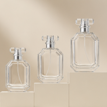 Luxury Clear Glass Perfume Bottle Refillable Fragrance Container Thick Bottom Elegant Empty Cosmetic Packaging with Cap 30ml 50ml 100ml