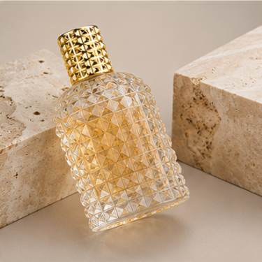 Luxury Embossed Diamond Glass Perfume Bottle Refillable Empty Fragrance Packaging Decorative Crystal Design 30ml 50ml 100ml