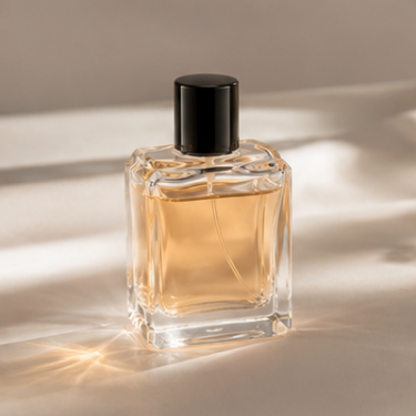 Premium Square Clear Glass Perfume Bottle Luxury Empty Fragrance Bottle Thick Base Cosmetic Packaging with Black Cap for Perfume