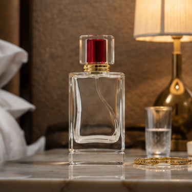 Luxury Rectangular Glass Perfume Bottle Empty Refillable Fragrance Bottle Thick Base Cosmetic Packaging Custom Perfume Glass Container