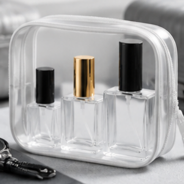 Minimalist Clear Glass Perfume Bottle Set 10ml 15ml 30ml Square Refillable Travel Fragrance Spray Atomizer Bottle