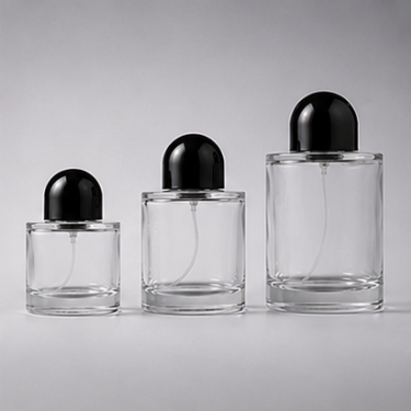 Luxury Cylindrical Clear Glass Perfume Bottle Refillable Fragrance Container Elegant Cosmetic Packaging Thick Bottom Empty Bottle 30ml 50ml 100ml
