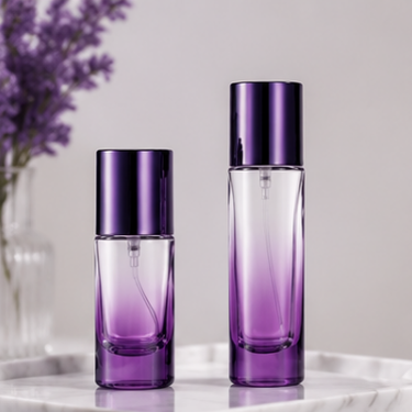 Luxury Purple Gradient Glass Perfume Bottle Set 20ml 30ml Square Refillable Spray Fragrance Packaging Bottle
