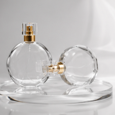 Luxury Round Clear Glass Perfume Bottle Refillable Fragrance Container Elegant Cosmetic Packaging Thick Glass Empty Bottle 30ml 50ml 100ml