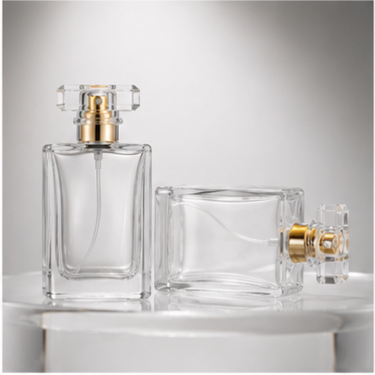 Luxury Clear Glass Perfume Bottle Refillable Fragrance Container Elegant Cosmetic Packaging Thick Base Empty Bottle 30ml 50ml 100ml