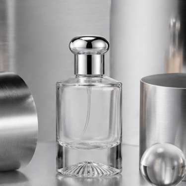 Luxury Clear Glass Perfume Bottle with Metallic Cap Refillable Empty Fragrance Bottle Premium Cosmetic Packaging 25ml 50ml