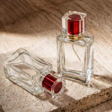 Luxury Rectangular Glass Perfume Bottle Empty Refillable Fragrance Bottle Thick Base Cosmetic Packaging Custom Perfume Glass Container