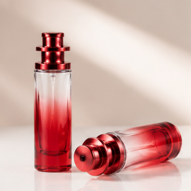 Elegant Red Gradient Glass Perfume Bottle Set 20ml 30ml Tall Slim Refillable Luxury Fragrance Spray Bottle
