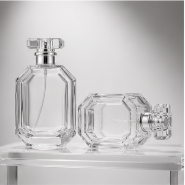 Luxury Clear Glass Perfume Bottle Refillable Fragrance Container Thick Bottom Elegant Empty Cosmetic Packaging with Cap 30ml 50ml 100ml