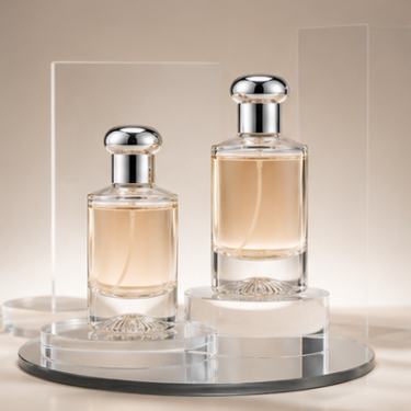 Luxury Clear Glass Perfume Bottle with Metallic Cap Refillable Empty Fragrance Bottle Premium Cosmetic Packaging 25ml 50ml