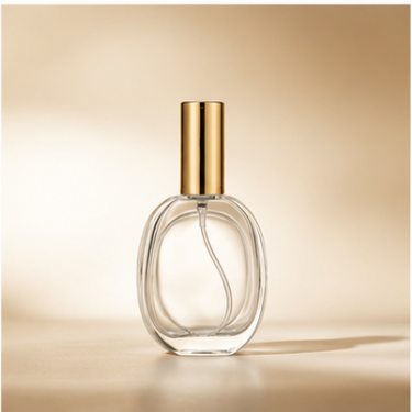 Luxury Oval Glass Perfume Bottle with Gold Cap Refillable Fragrance Packaging Bottle for Premium Perfume Cosmetic and Gift Collection