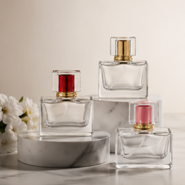Elegant Square Glass Perfume Bottle Luxury Empty Fragrance Bottle Refillable Cosmetic Packaging Thick Glass Custom Perfume Container