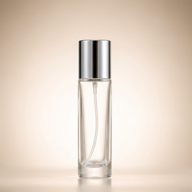 Luxury Round Clear Glass Perfume Bottle Refillable Fragrance Bottle with Silver Cap Thick Base Cosmetic Packaging Wholesale