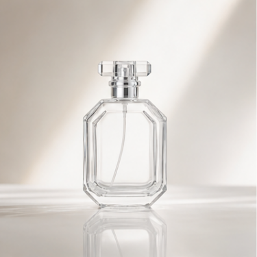 Luxury Clear Glass Perfume Bottle Refillable Fragrance Container Thick Bottom Elegant Empty Cosmetic Packaging with Cap 30ml 50ml 100ml