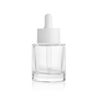 30ml 40ml 60ml Round Clear Glass Essential Oil Bottle with Dropper Lid for Serum Oil Packaging
