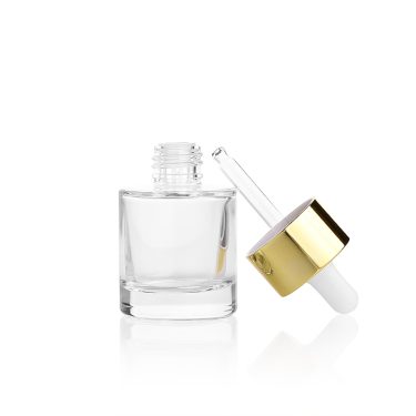 30ml 40ml 60ml Round Clear Glass Essential Oil Bottle with Dropper Lid for Serum Oil Packaging