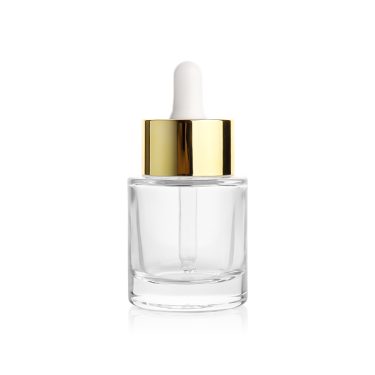 30ml 40ml 60ml Round Clear Glass Essential Oil Bottle with Dropper Lid for Serum Oil Packaging