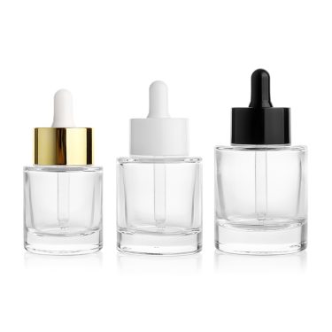 30ml 40ml 60ml Round Clear Glass Essential Oil Bottle with Dropper Lid for Serum Oil Packaging