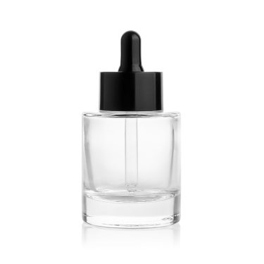 30ml 40ml 60ml Round Clear Glass Essential Oil Bottle with Dropper Lid for Serum Oil Packaging